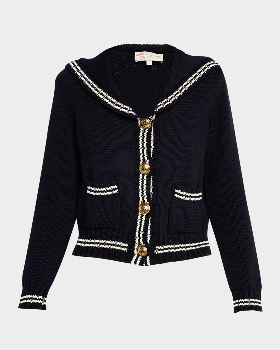 Cotton-Blend Nautical Cardigan